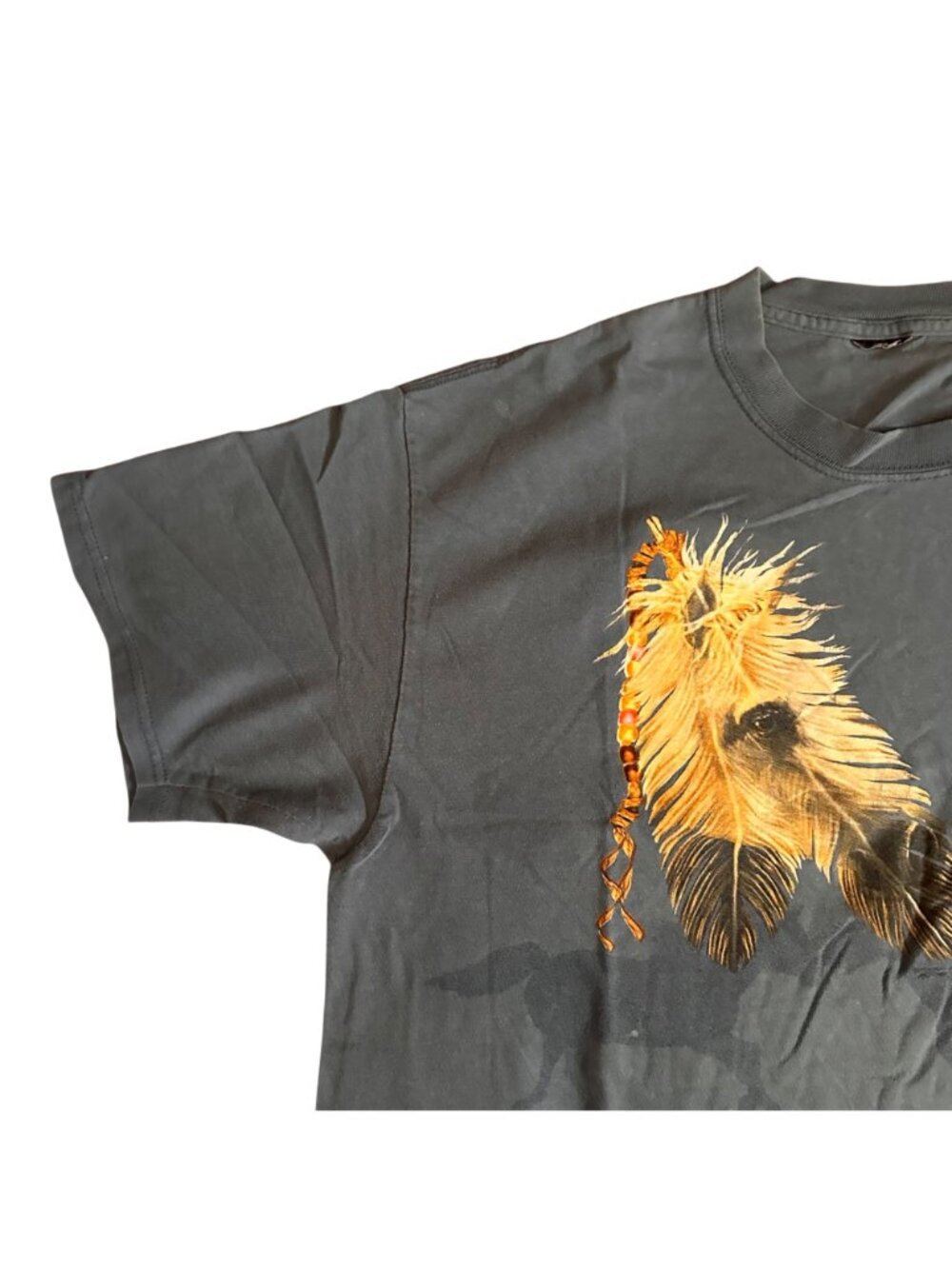 Vintage Sedona Native American Feather & Horses Graphic T-Shirt Gray Short Sleev - Picture 8 of 12
